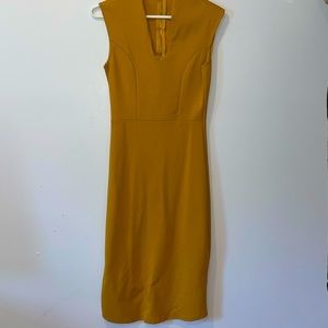 Body con mustard dress | mid-length